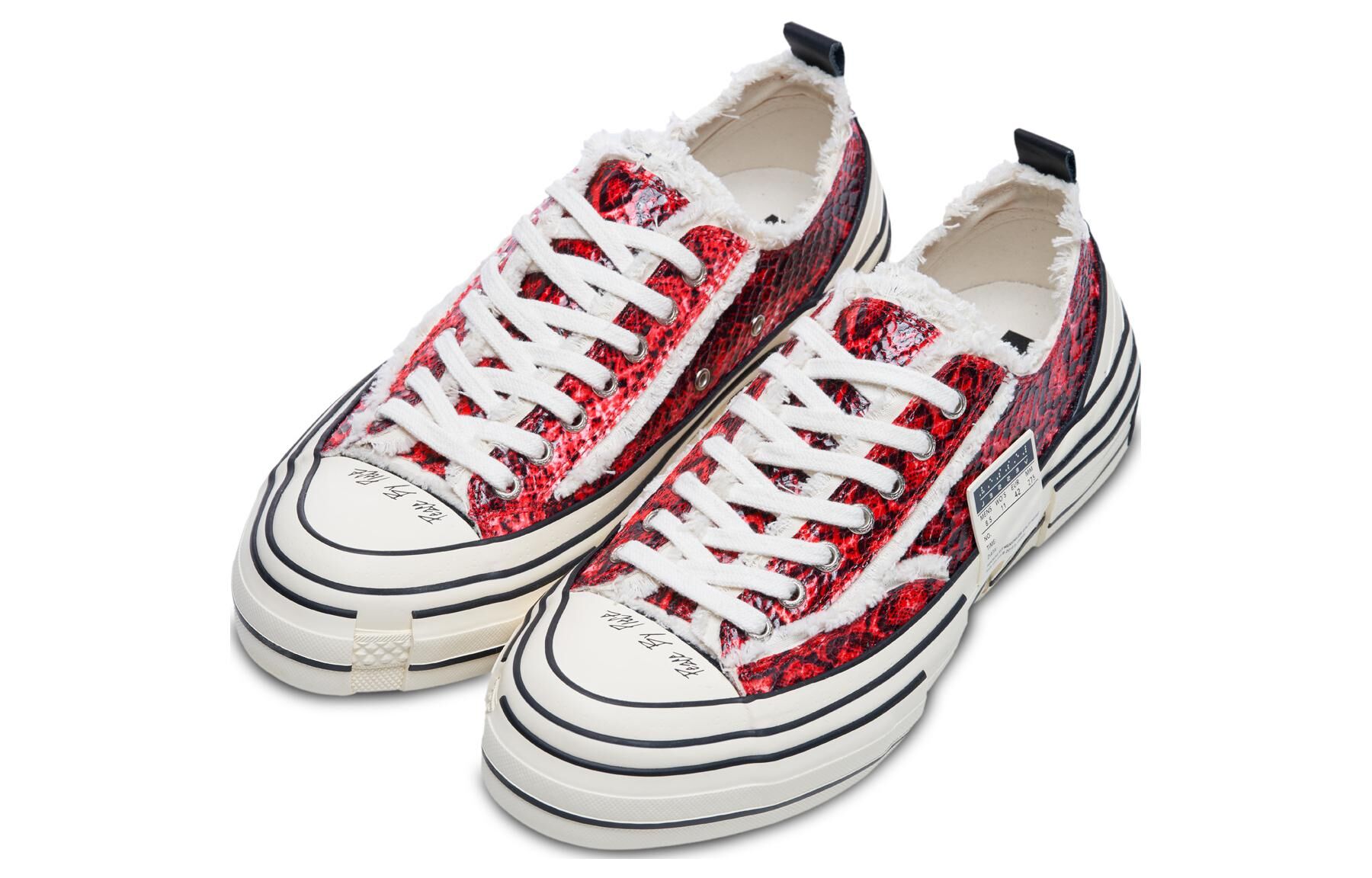 【代購】VESSEL G.O.P. Lows Python Pattern Low top Canvas Shoes Unisex Red F22X86R