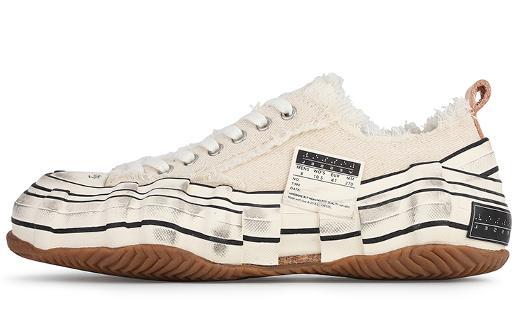 【代購】VESSEL G.O.P. Lows O.G. White Distortion Gene Mutation Low top Canvas Shoes Unisex White Brown F21X29W
