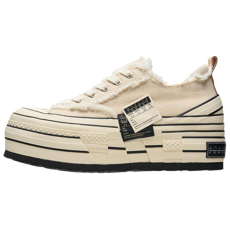 【代購】VESSEL Double Side Label Stair Climbing Party Low top Canvas Shoes Unisex Beige S24X26M