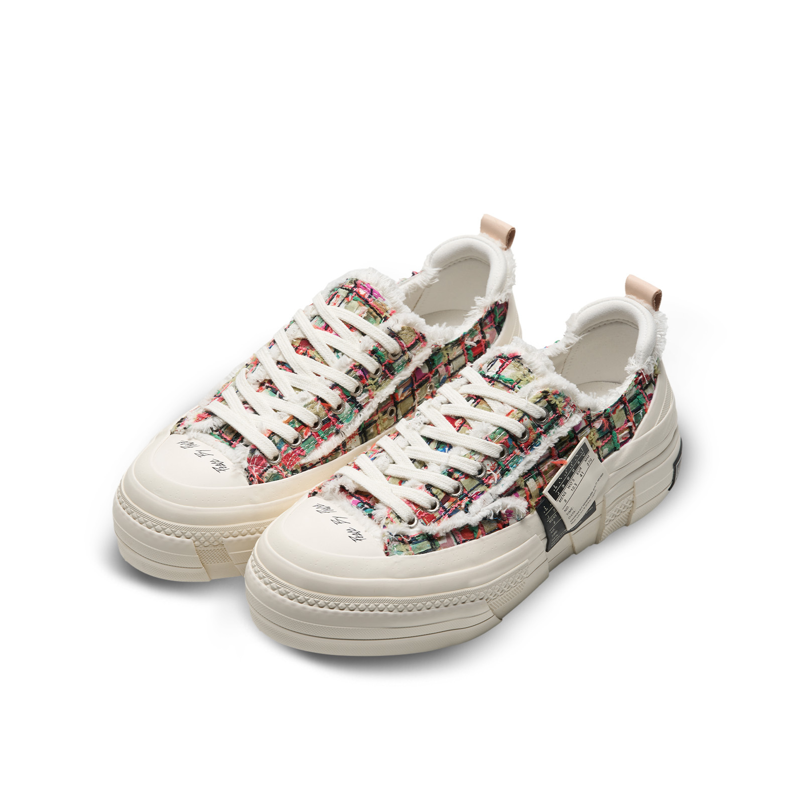 【代購】VESSEL Double Side Label Platform Shoes Christmas Exclusive Low top Skateboard Shoes Unisex Beige Multicolor S24X10C