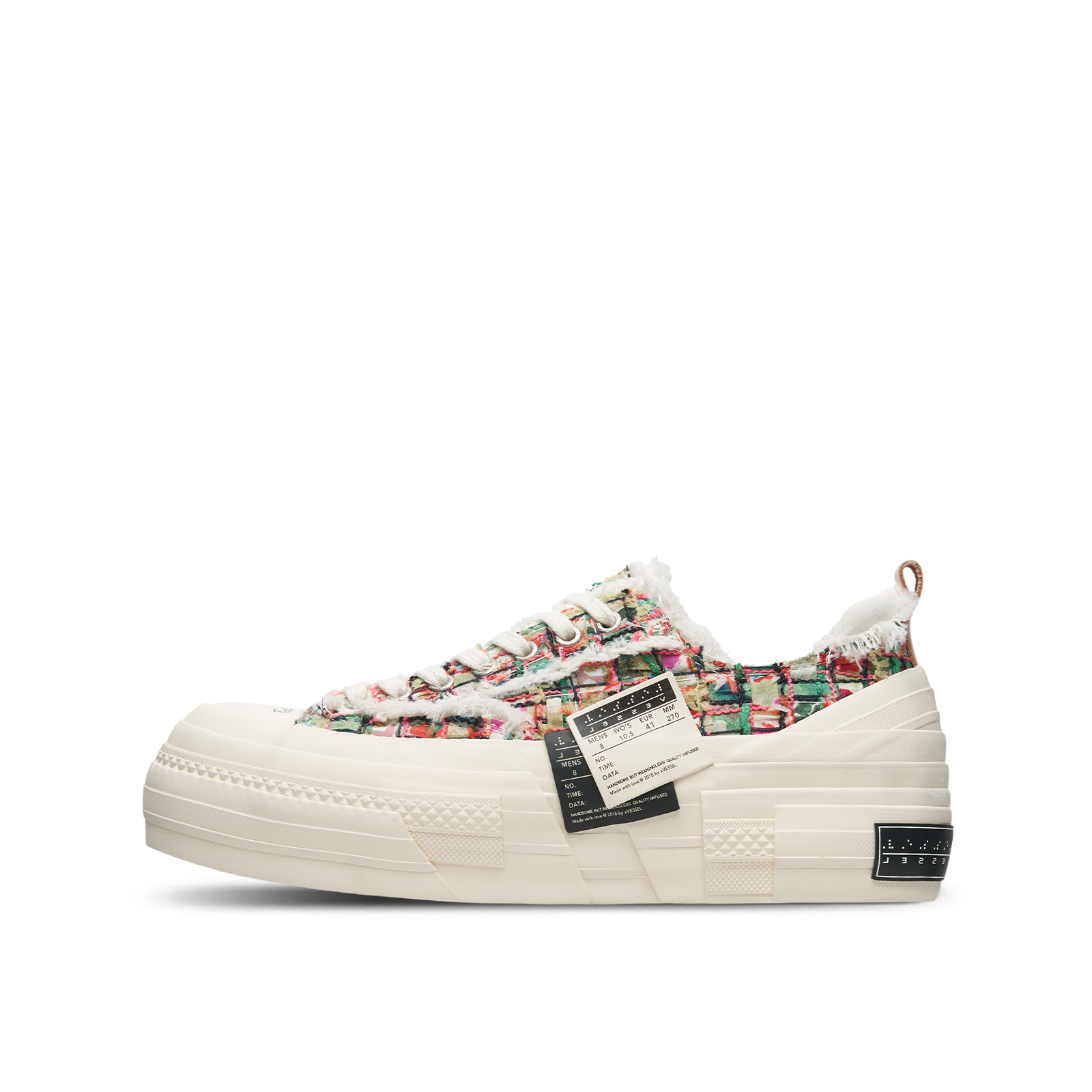【代購】VESSEL Double Side Label Platform Shoes Christmas Exclusive Low top Skateboard Shoes Unisex Beige Multicolor S24X10C