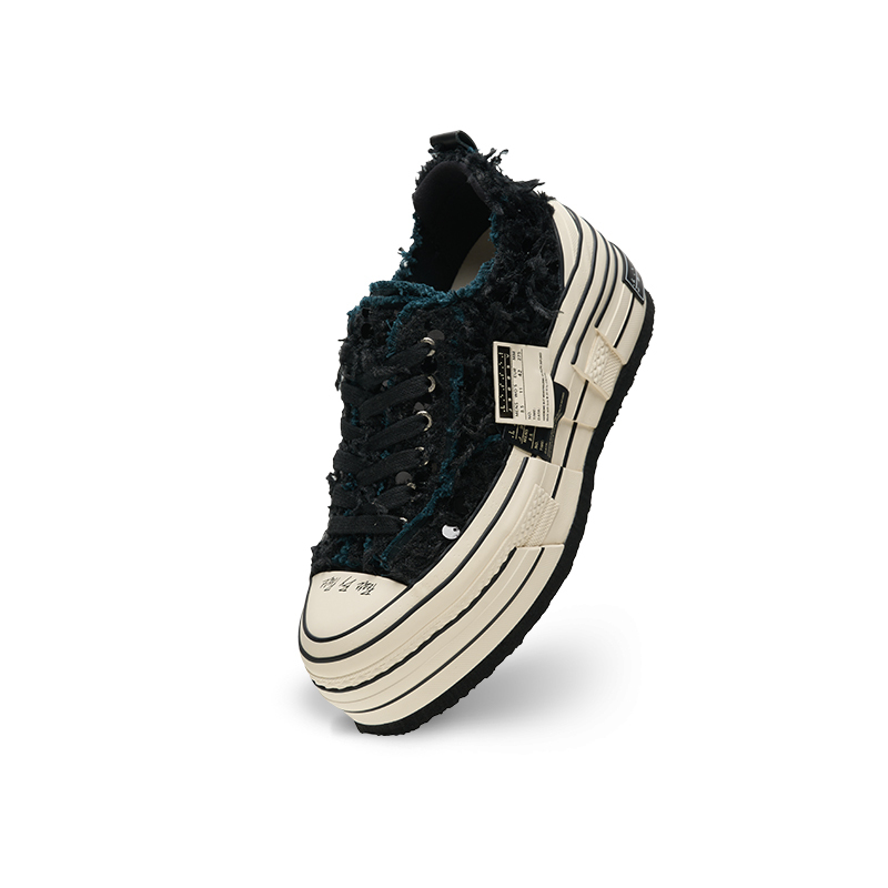 【代購】VESSEL Double Side Label Black Swan Stair Climbing Party Low top Canvas Shoes Unisex Black F24X55B
