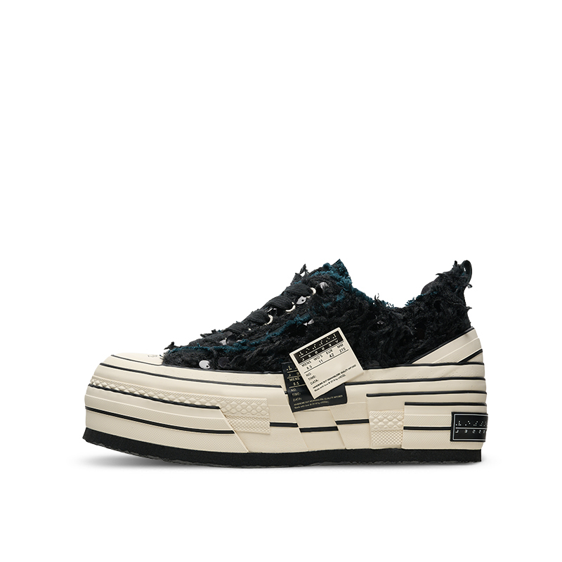 【代購】VESSEL Double Side Label Black Swan Stair Climbing Party Low top Canvas Shoes Unisex Black F24X55B