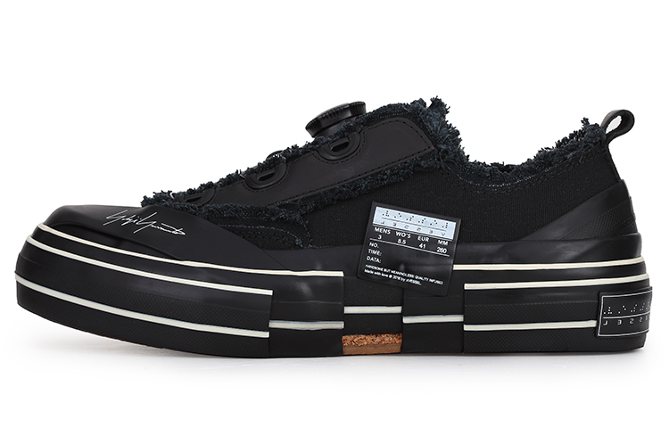 【代購】XVESSEL x Yohji Yamamoto G.O.P. Lows Abrasion Resistant Slip Resistant Low top Canvas Shoes Unisex All Black FG-E19-862-1-02