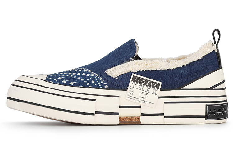 【代購】XVESSEL x INK·CHEN Slip On Low top Canvas Shoes Unisex Blue F21X26B