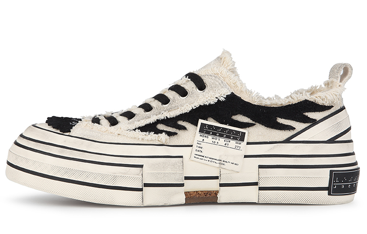 【代購】XVESSEL G.O.P. Lows Black Flame Low top Canvas Shoes Unisex Black F21X24B