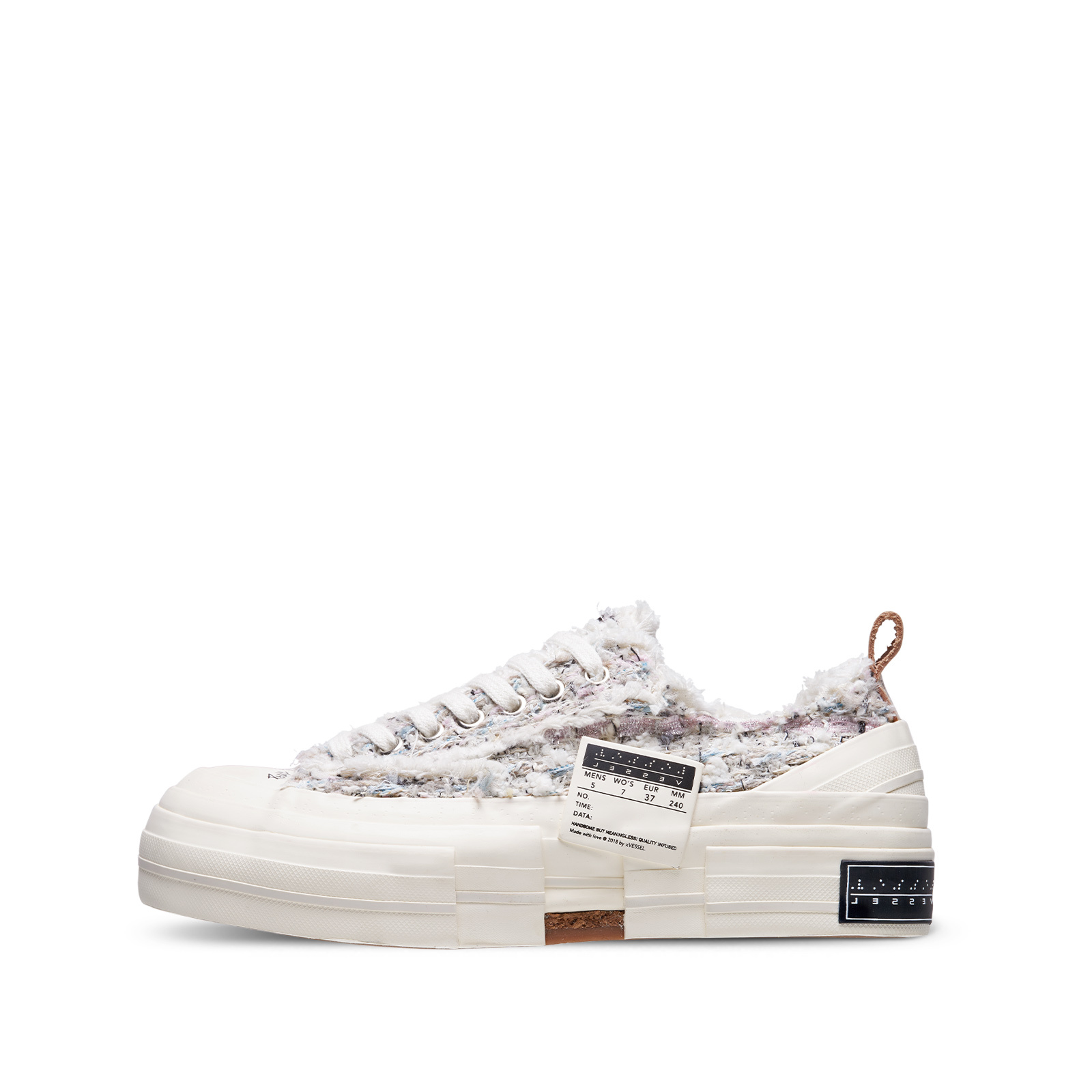 【代購】VESSEL Low top Canvas Shoes Unisex White Purple S22X59S
