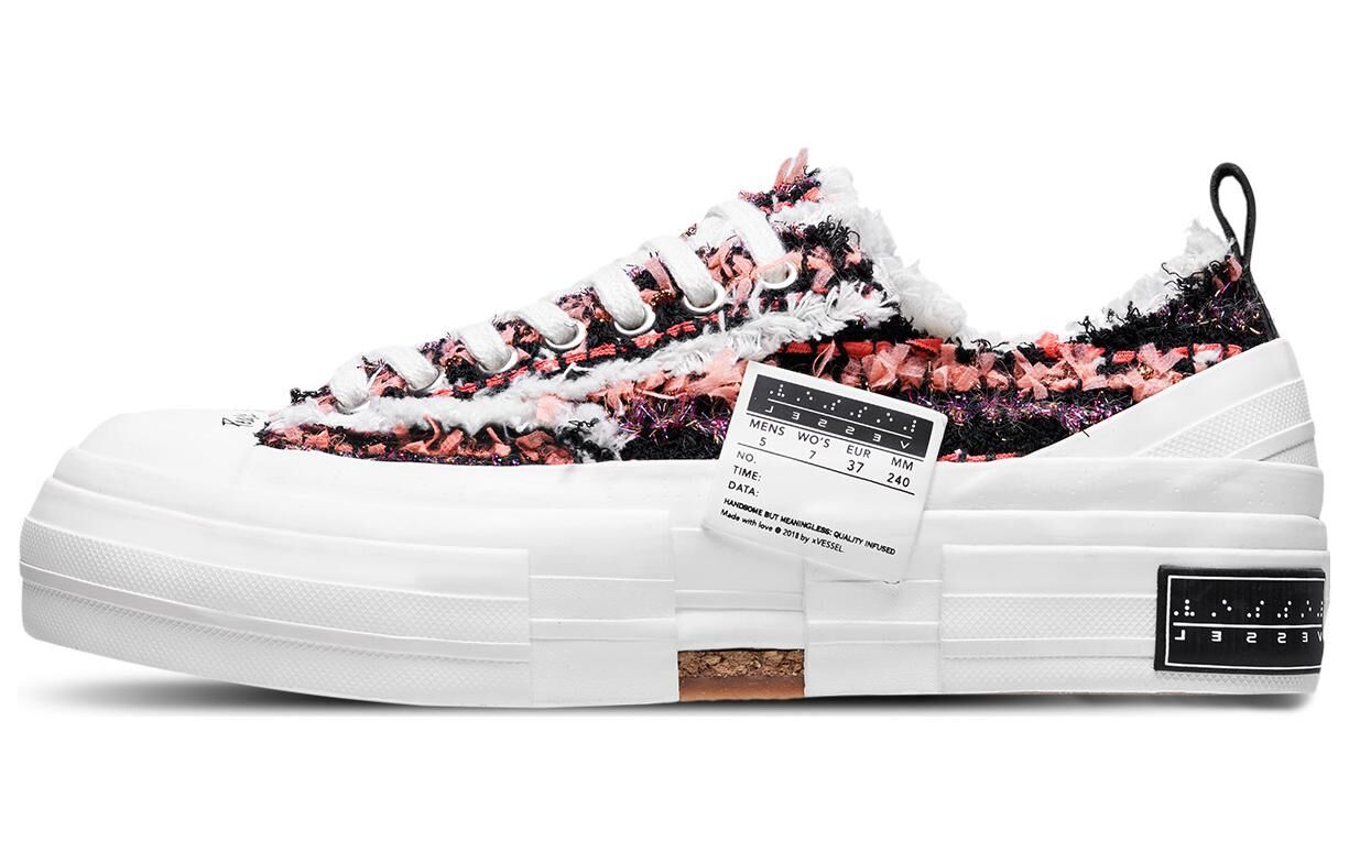 【代購】VESSEL Low top Canvas Shoes Unisex White Red S22X59R
