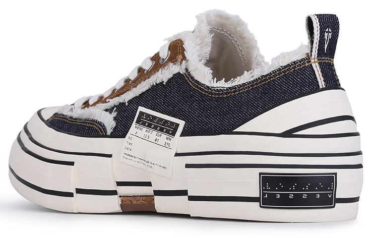 【代購】VESSEL G.O.P. Lows Denim Low top Canvas Shoes Unisex Blue F21X25B