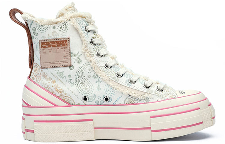 【代購】VESSEL G.O.P. Highs Paisley Fluorescence Height Increasing Canvas Shoes Unisex White F20X008YW
