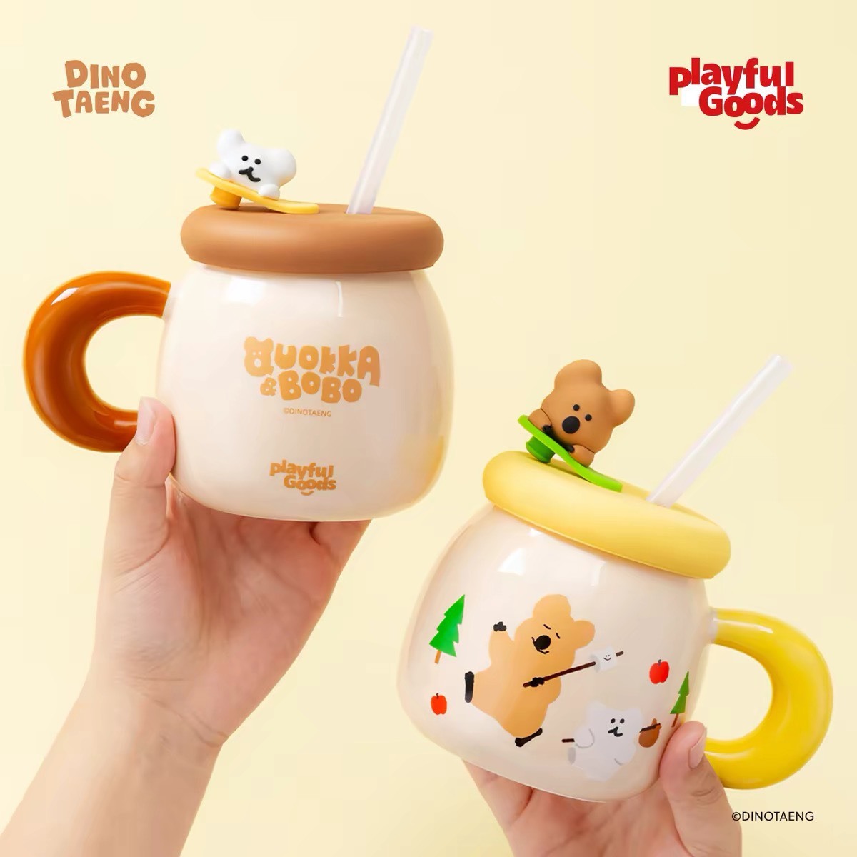 【預購】DINOTAENG x playful goods 呆萌町 聯名款 Quokka BOBO 大肚 吸管杯 馬克杯 附蓋子