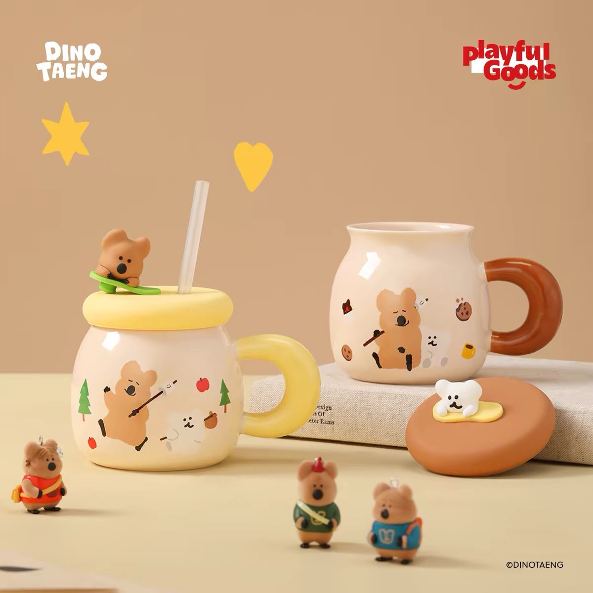 【預購】DINOTAENG x playful goods 呆萌町 聯名款 Quokka BOBO 大肚 吸管杯 馬克杯 附蓋子