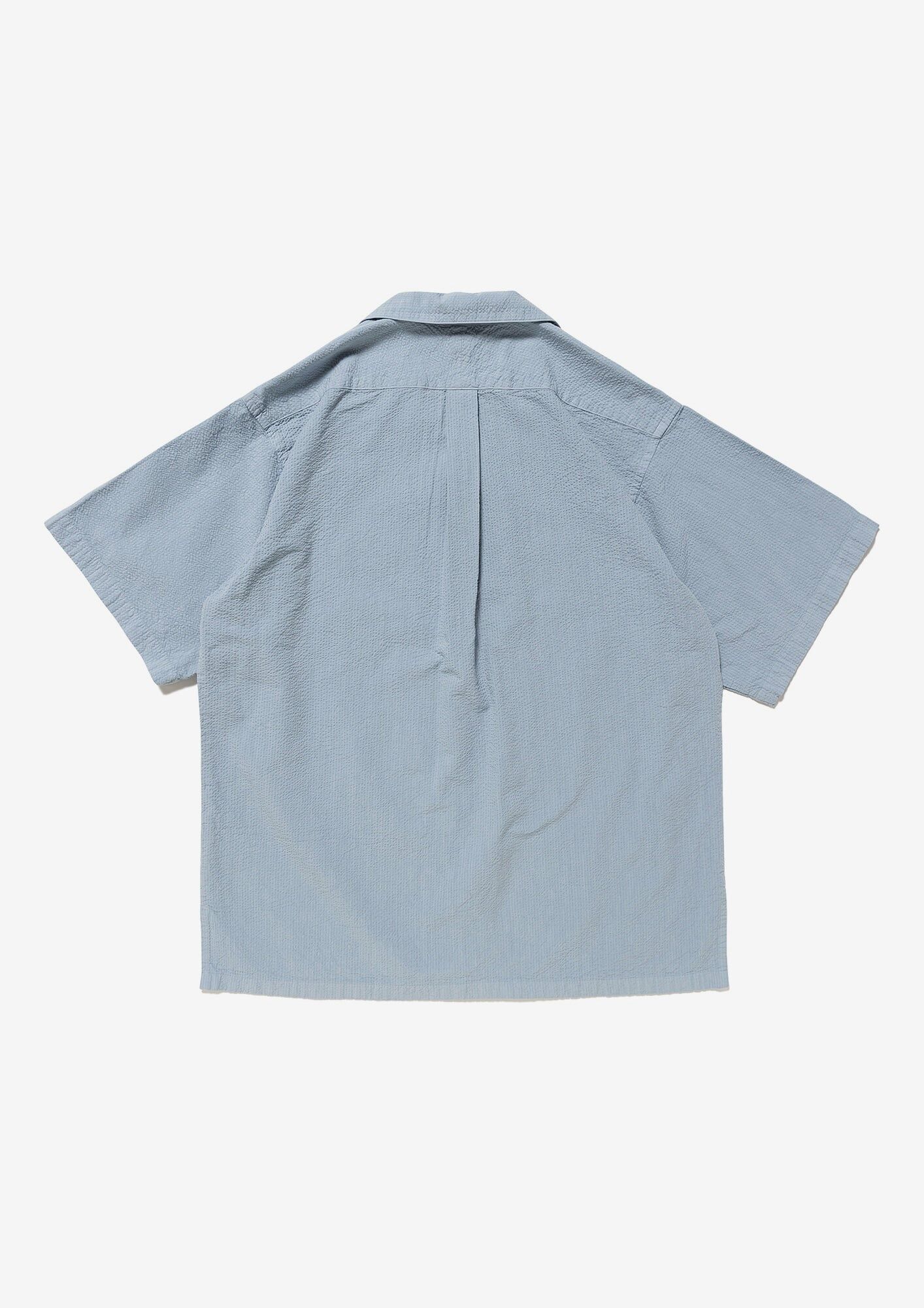 [現貨] DESCENDANT SS26 S WIND OPEN COLLAR SEERSUCKER SS SHIRT | BLUE