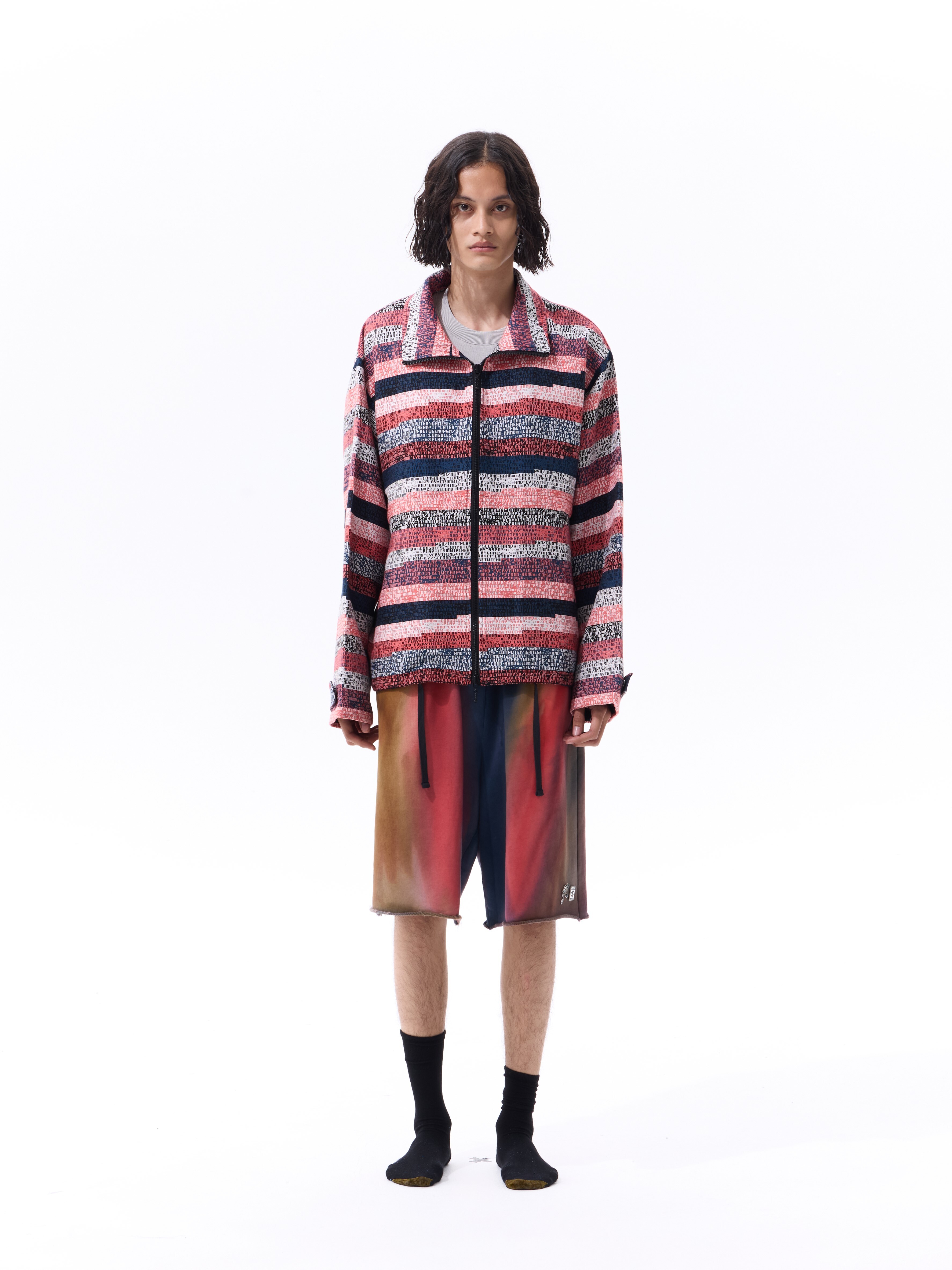 PSN/OWN 滿版程式碼 撞色條紋 立領外套 LOADING JACKET P/O-SS26-6008