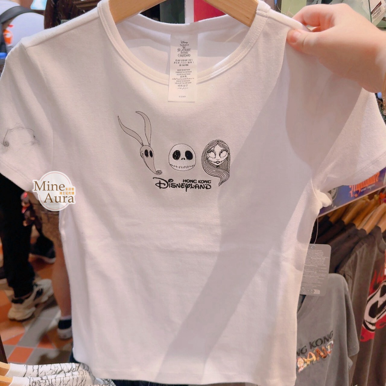 2026 萬聖節限定 傑克 Jack 莎莉 Sally 大頭 圖案 白色 上衣 短T 聖誕夜驚魂 The Nightmare Before Christmas -香港迪士尼樂園