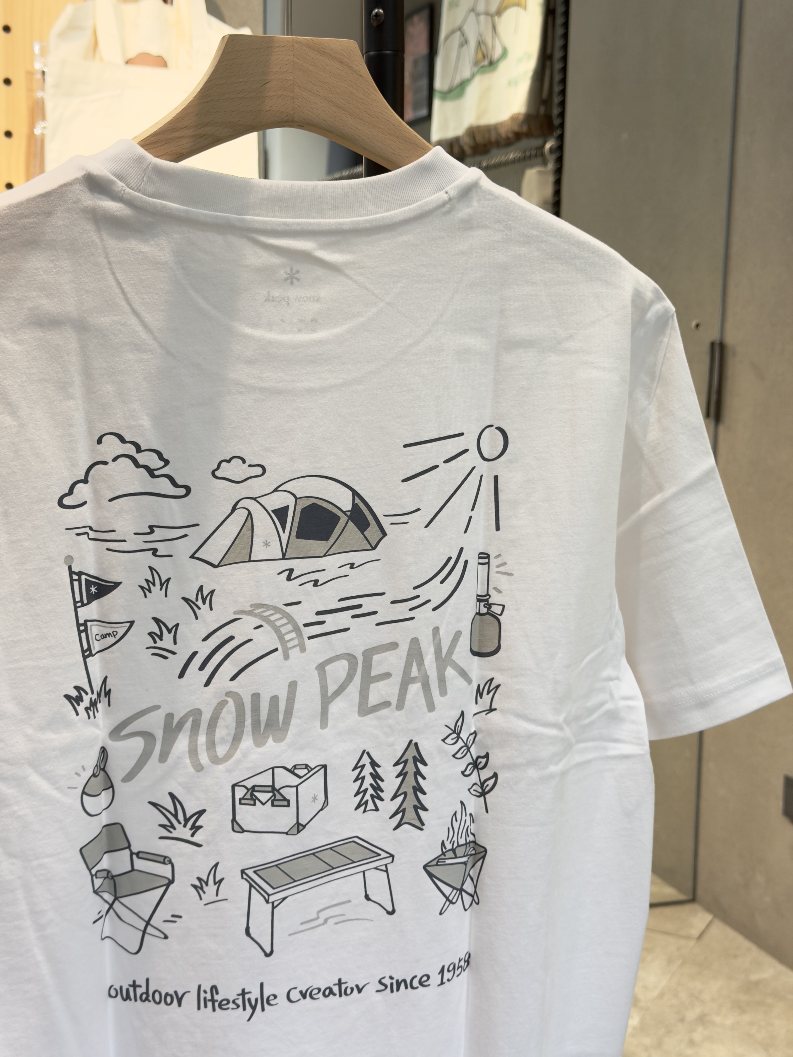 【零碼折扣】Snow Peak Cotton Picnic Short Sleeve T-shirt 25SS 戶外野餐 短tee 玄彬同款 S25MUFTS60
