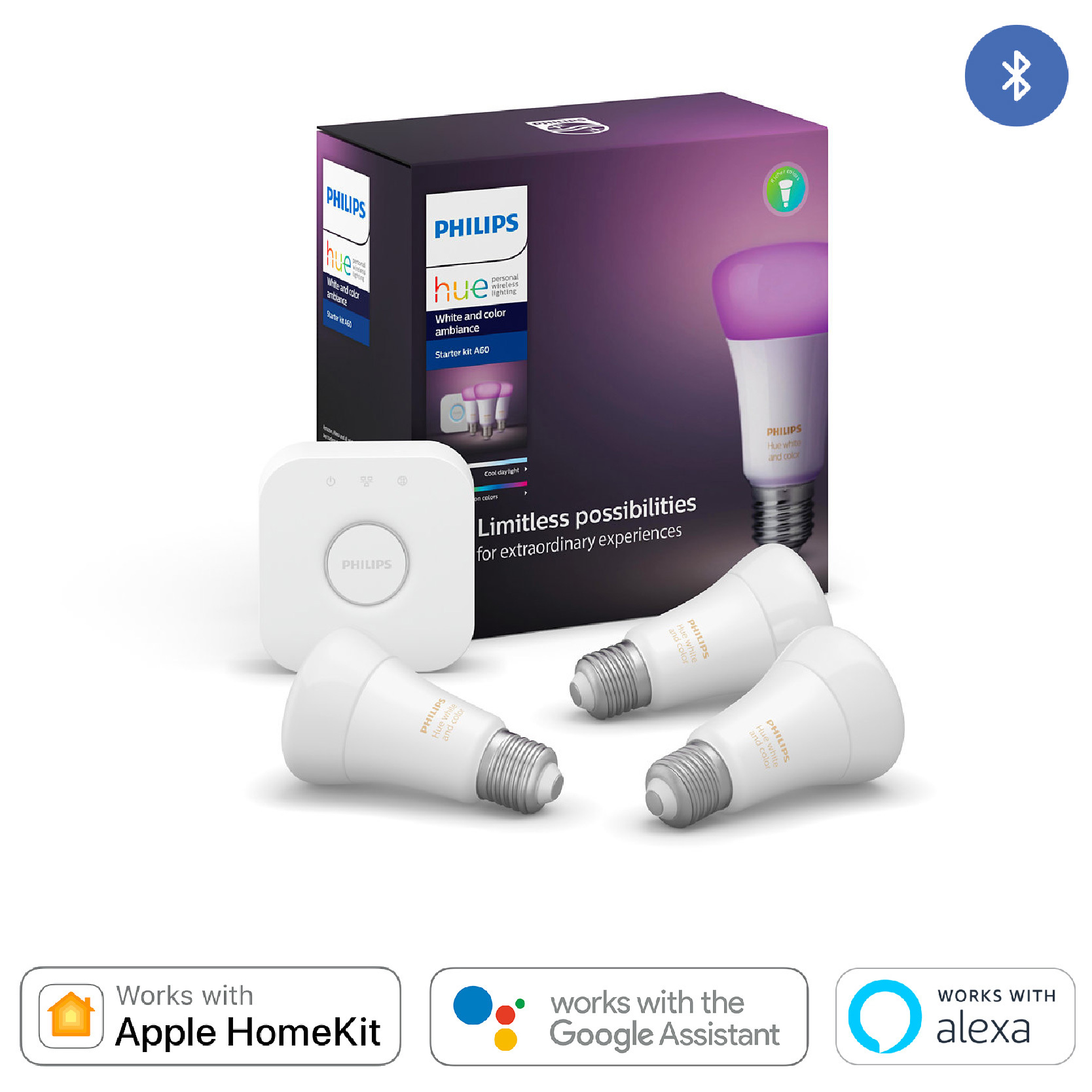 Philips Hue White and Colour Ambiance E27 Set 彩光藍芽燈泡入門套裝 (藍芽兼容)