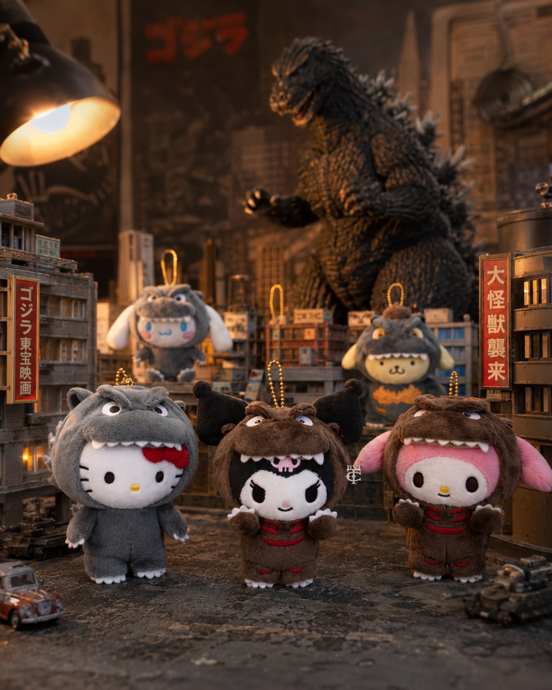 <瘋搶國外限定!!>哥吉拉 X 三麗鷗 GODZILLA X SANRIO CHARACTERS 美樂地 KITTY 大耳狗 布丁狗 酷洛米 人魚漢頓