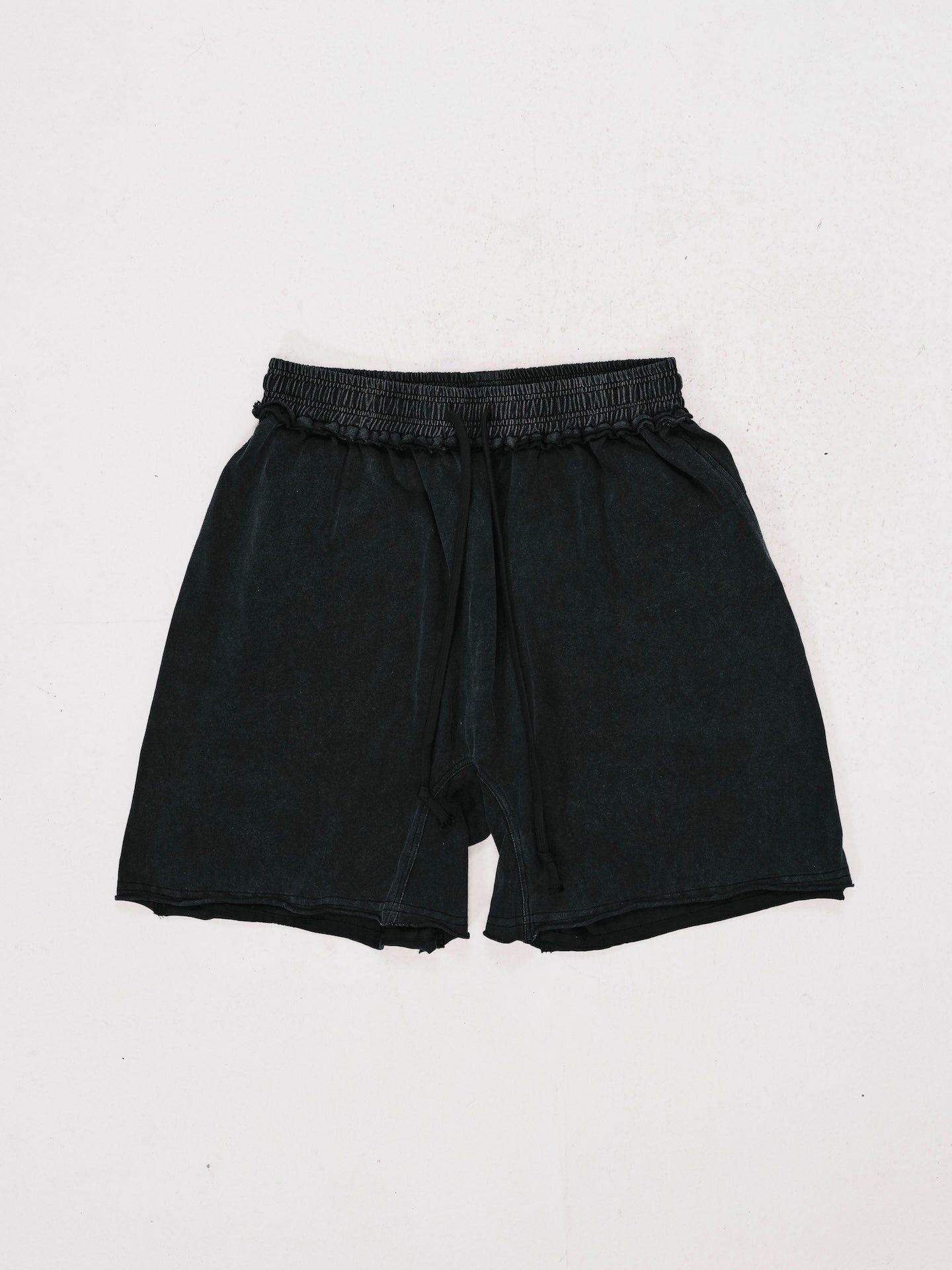 ANOWHEREMAN｜Washed Sweat Shorts (Black)