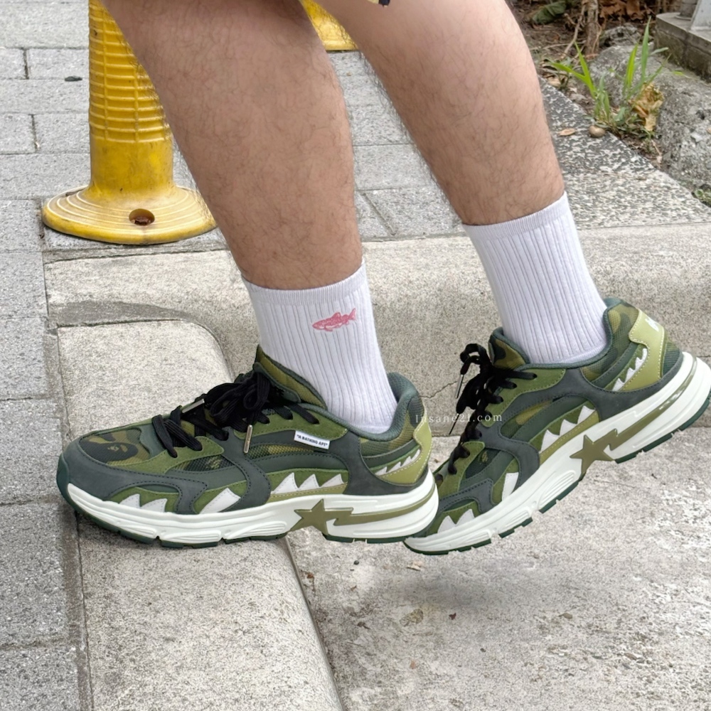 BAPE SHARK STA 三款 黑白 草綠 墨綠 休閒鞋 潮流 男款
