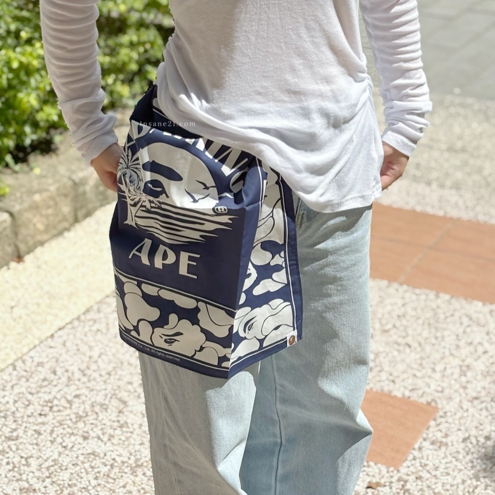 A BATHING APE 夕陽 藏藍 深藍 方巾 穿搭配件