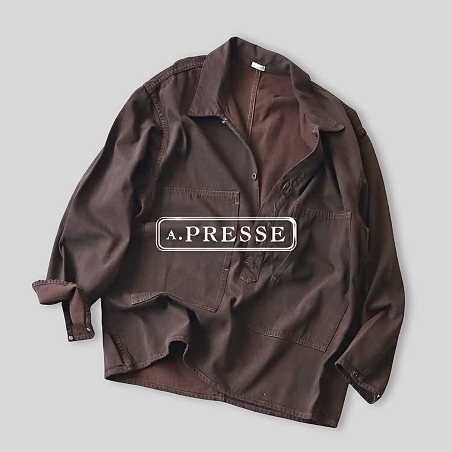 A.PRESSE 2026 A/W VINTAGE M-35 DENIM PULLOVER JACKET (26AAP-01-57) - BROWN PRE ORDER ITEM (預訂中)