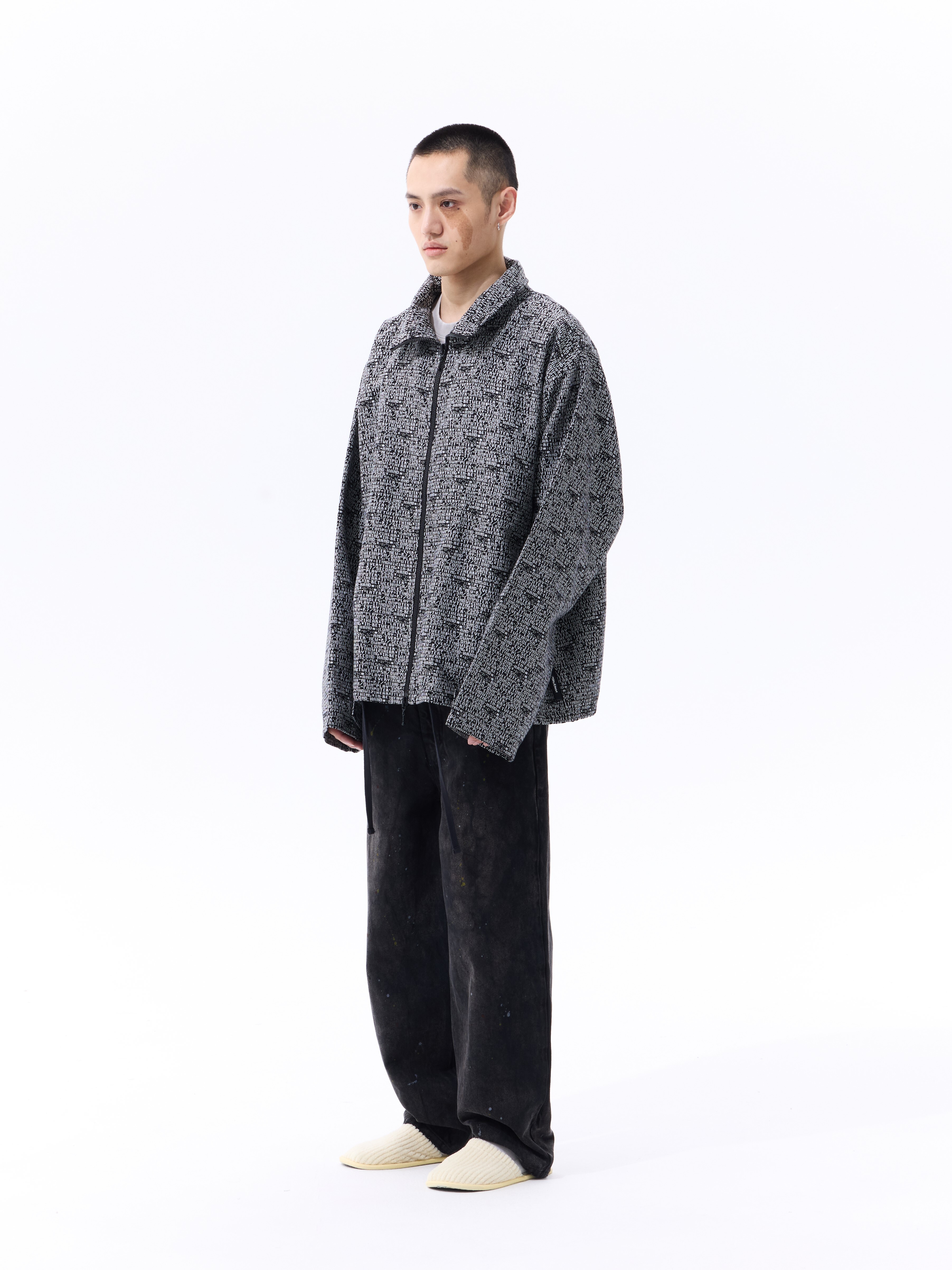 PSN/OWN 黑底滿版程式碼 立領外套 LOADING JACKET P/O-SS26-6009