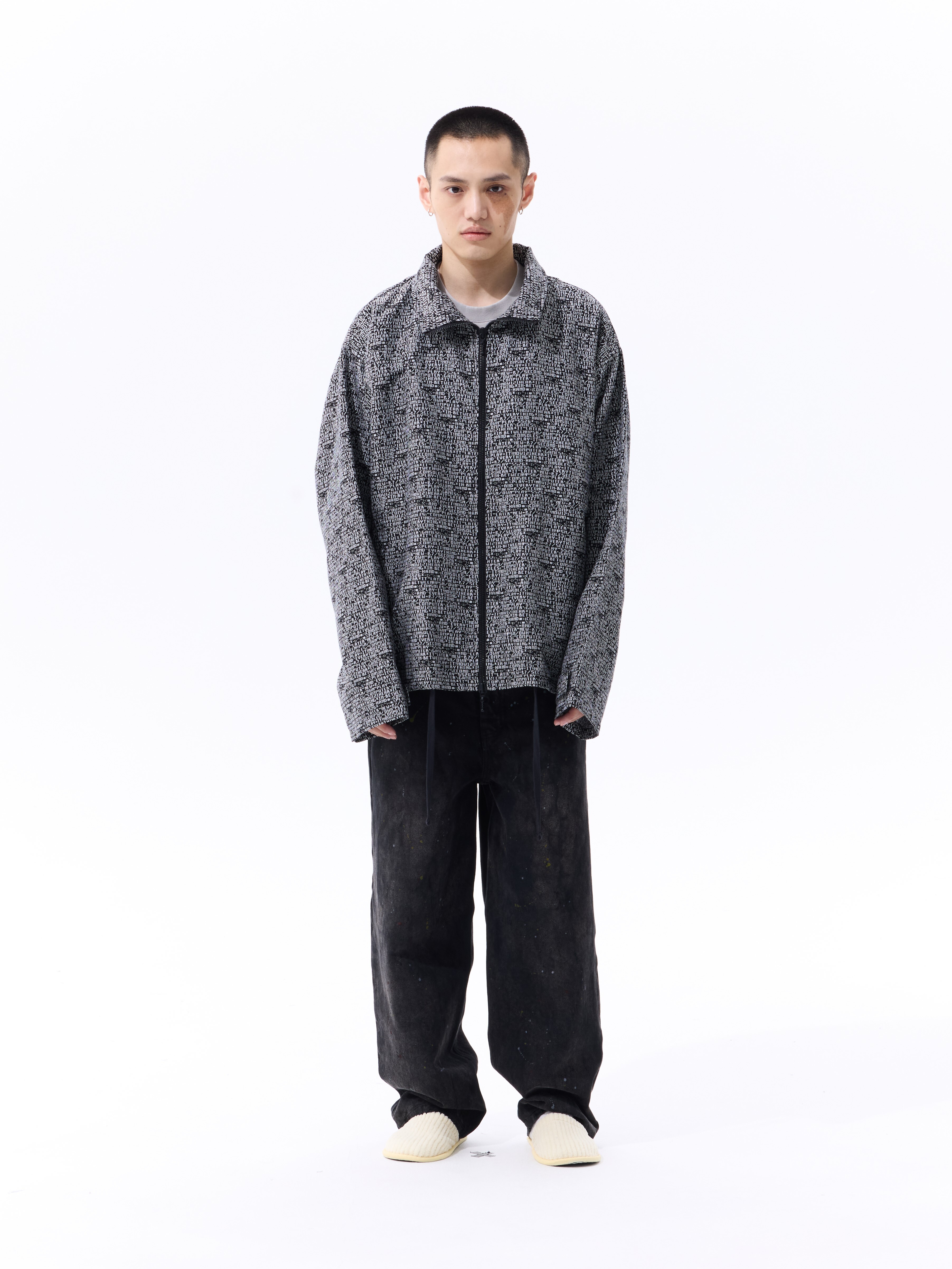 PSN/OWN 黑底滿版程式碼 立領外套 LOADING JACKET P/O-SS26-6009