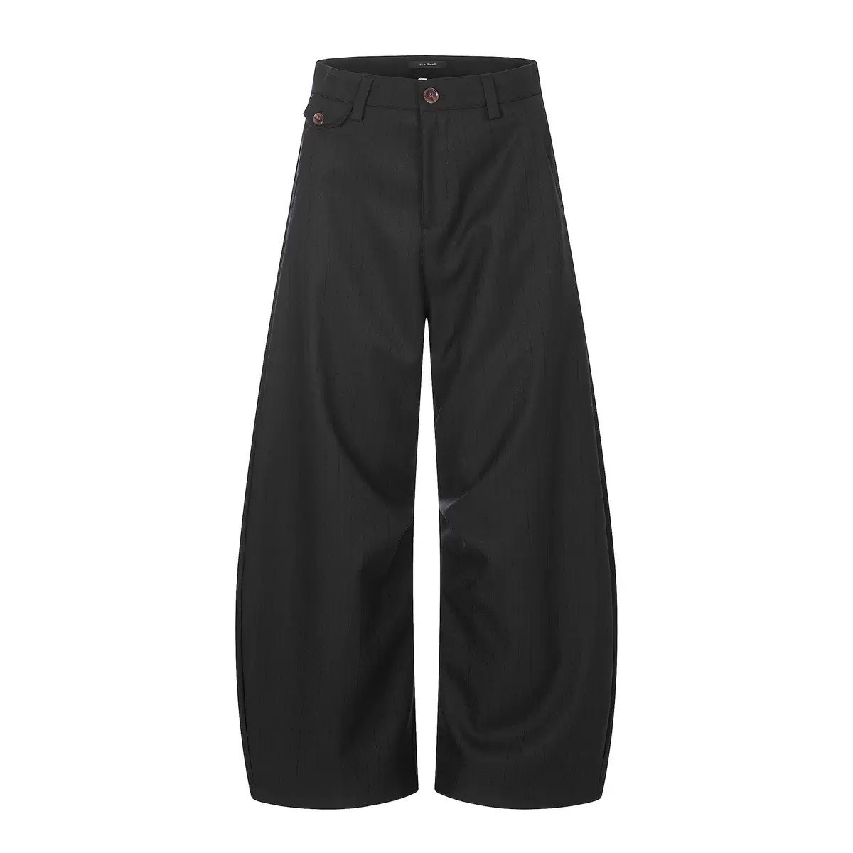 RETRO OLD MONEY PINSTRIPED PARISIAN CINCH WIDE-LEG TROUSERS