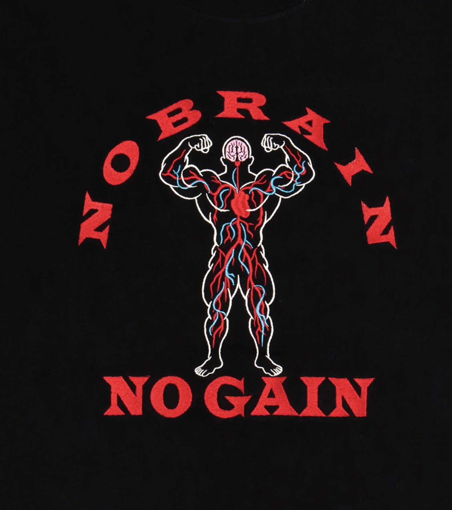 [現貨] KOFGYM x DM8 : No Brain No Gain 刺繡 Tee (Black) Lifting Ver.