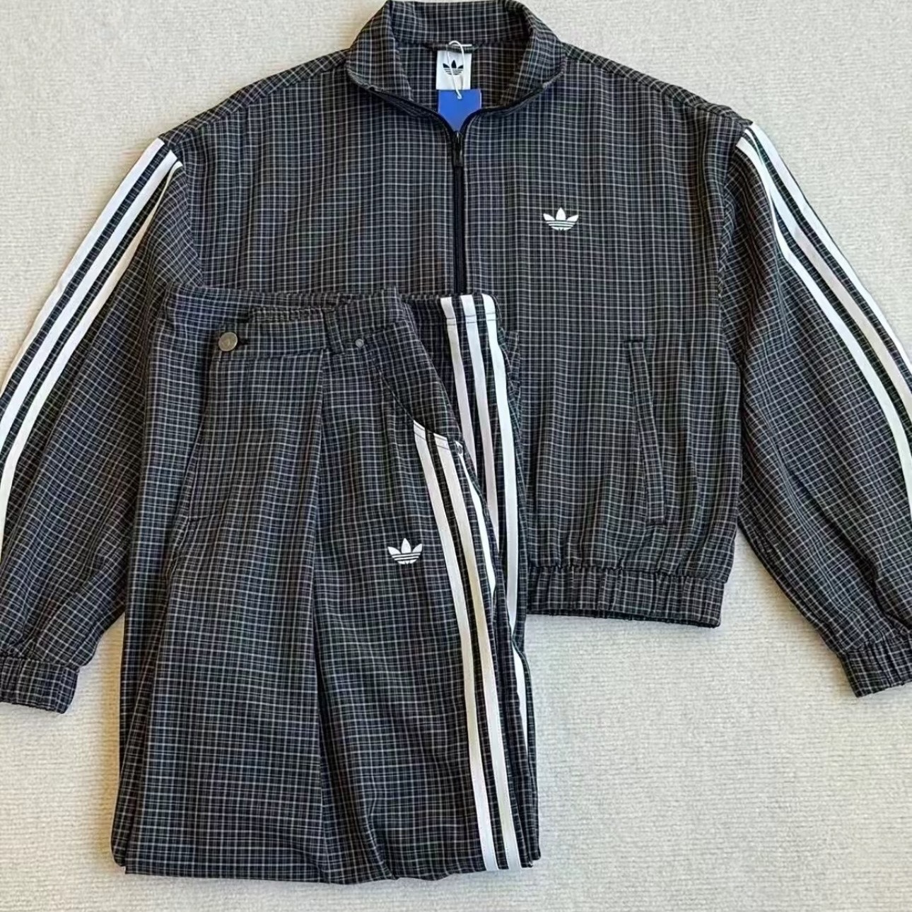 ADIDAS ORIGINALS LOOSE CHECKS 復古 慵懶 格紋套裝 上衣 長褲 LD5339//LD5340