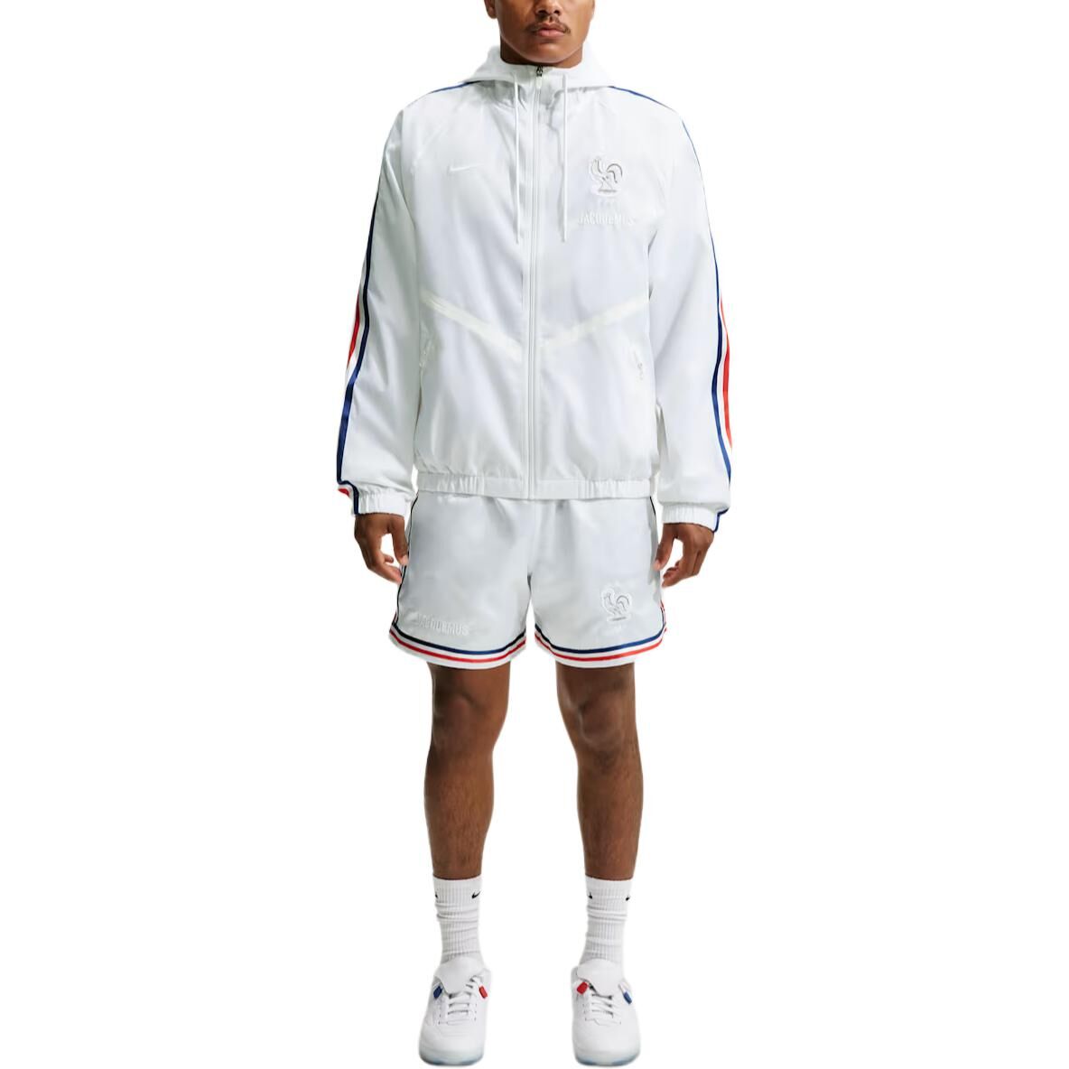 【代購】Nike X Jacquemus Jackets Unisex White Hooded Non Detachable Moderate Other IH1614-100 法國國家隊 聯名條紋拉鍊連帽夾克 男女同款