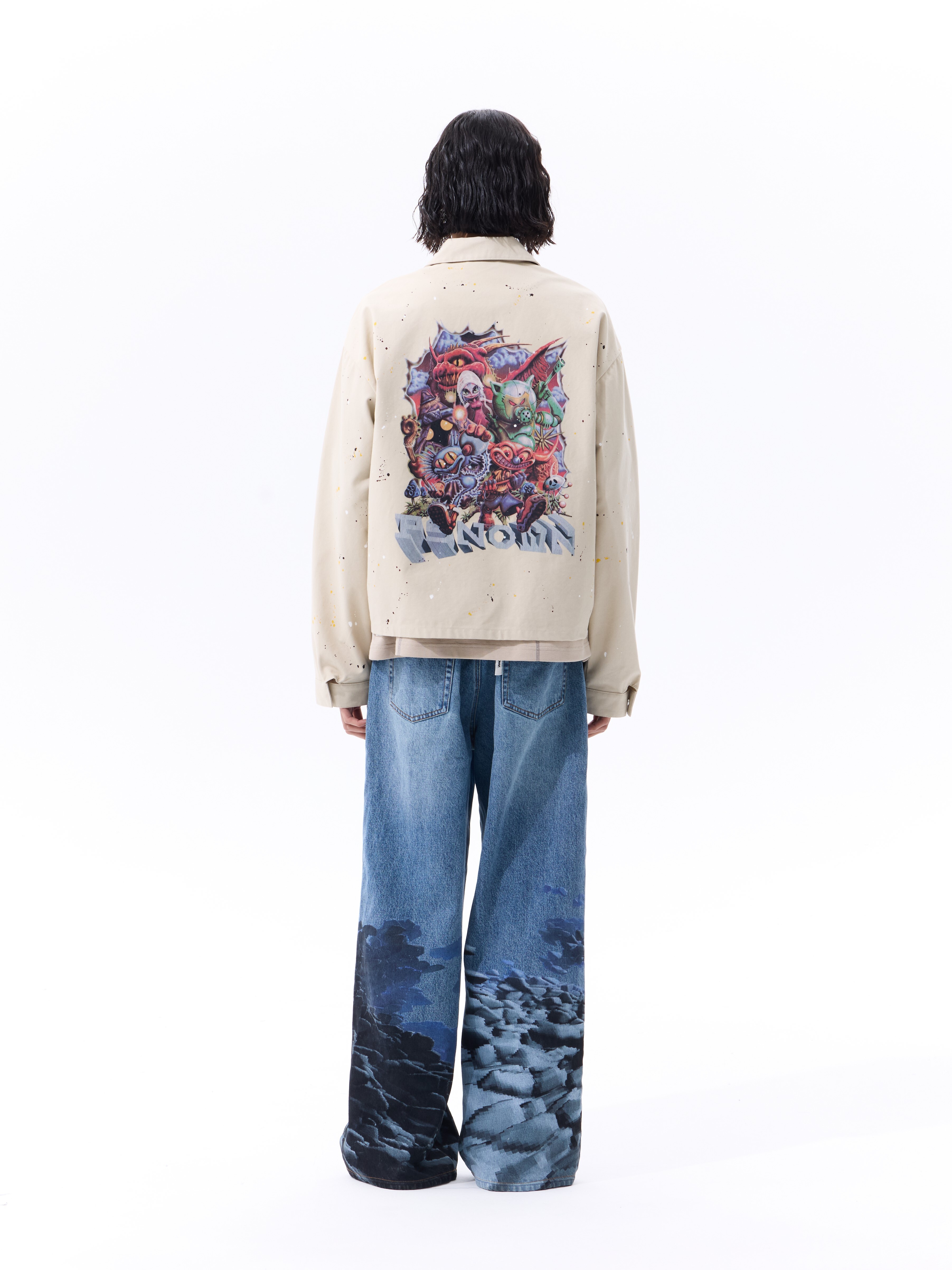 PSN/OWN 潑墨印刷人物圖像 短版立領外套 PSN ENTERTAINMENT JACKET P/O-SS26-6010