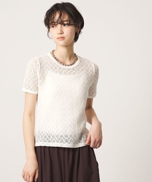 CITEN / Cut Lace Half Sleeve T-shirt