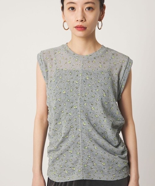 CITEN / Floral Gathered Sleeveless Top