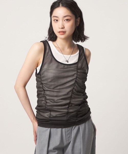 CITEN / Sleeveless Gathered Top Set