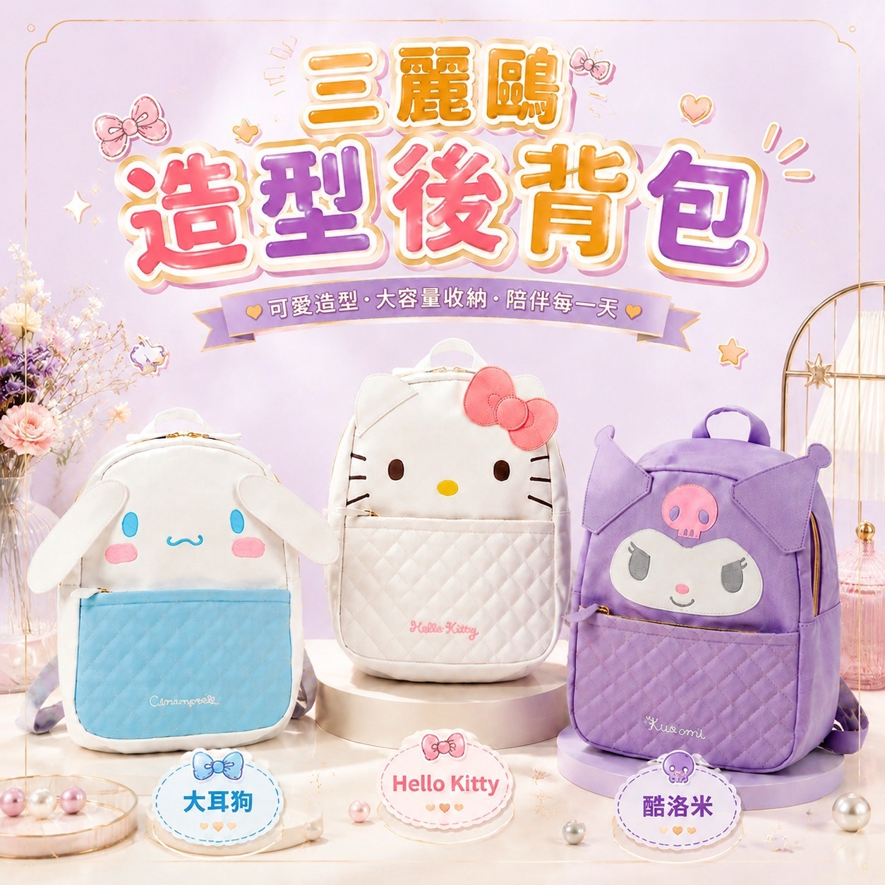台灣 Sanrio三麗鷗造型後背包