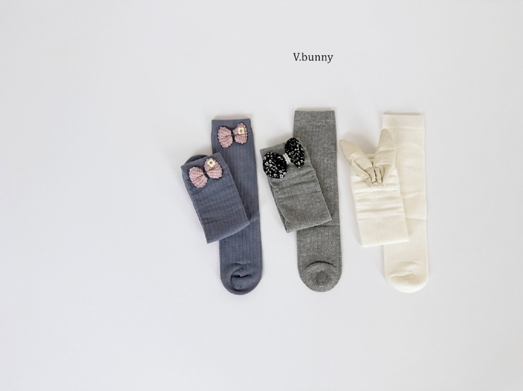 正韓秋Vbunny 立體蝴蝶結兔耳襪(三入)