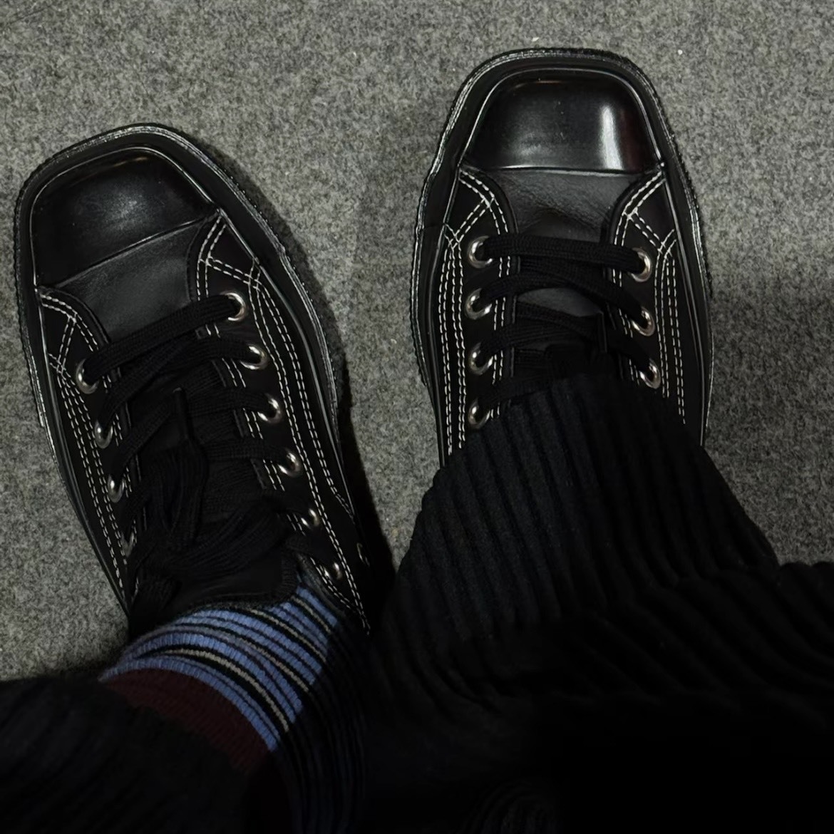 【代購】Converse ALL STAR SQUARETOE LE OX 日版方頭皮革低筒鞋 男女同款 黑色