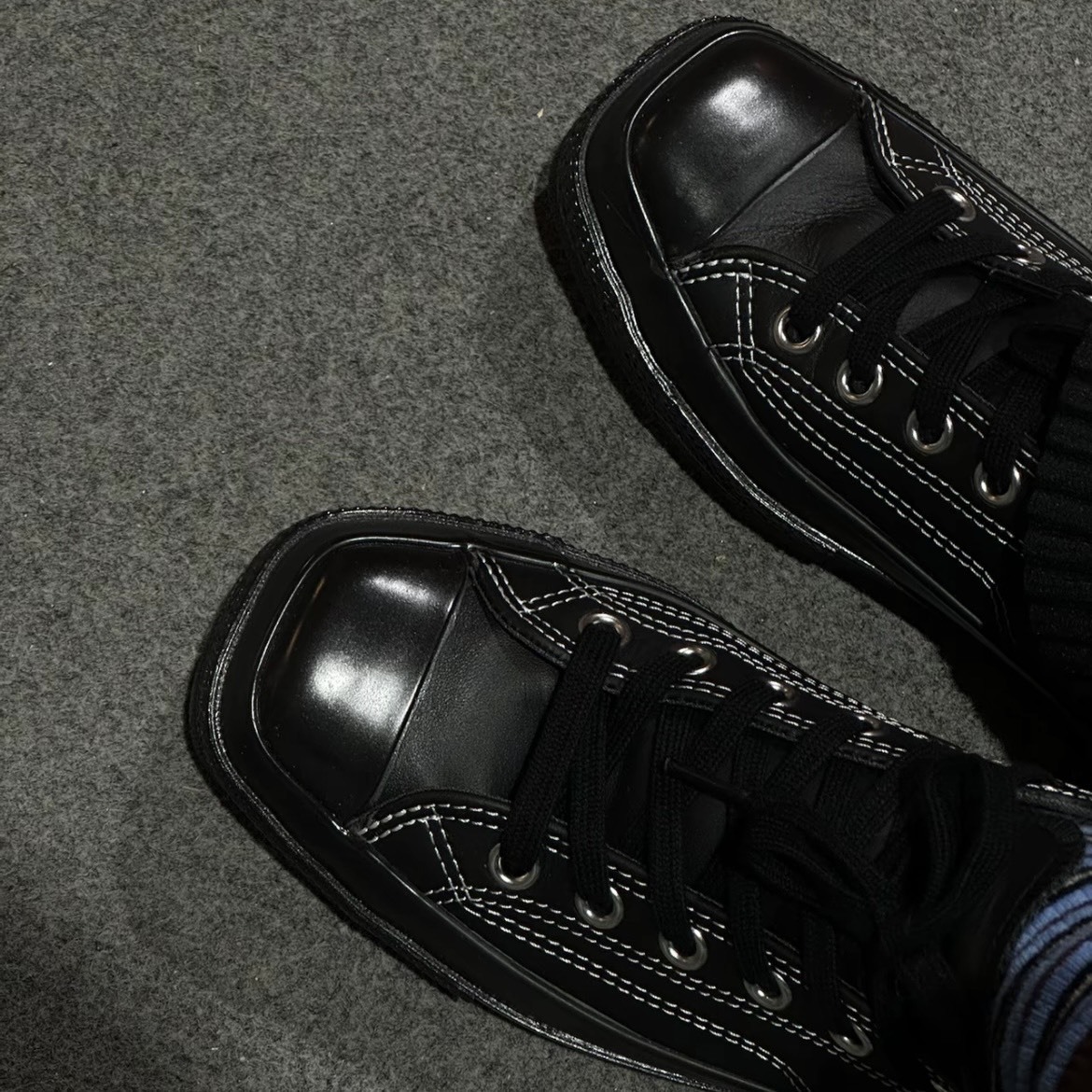 【代購】Converse ALL STAR SQUARETOE LE OX 日版方頭皮革低筒鞋 男女同款 黑色