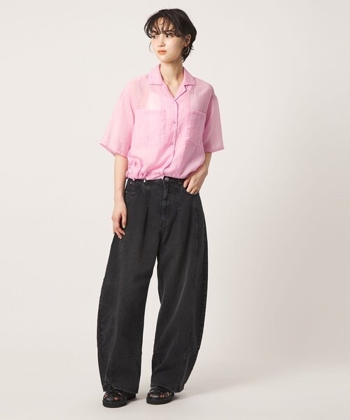 CITEN / Open-Collar Drawstring Shirt