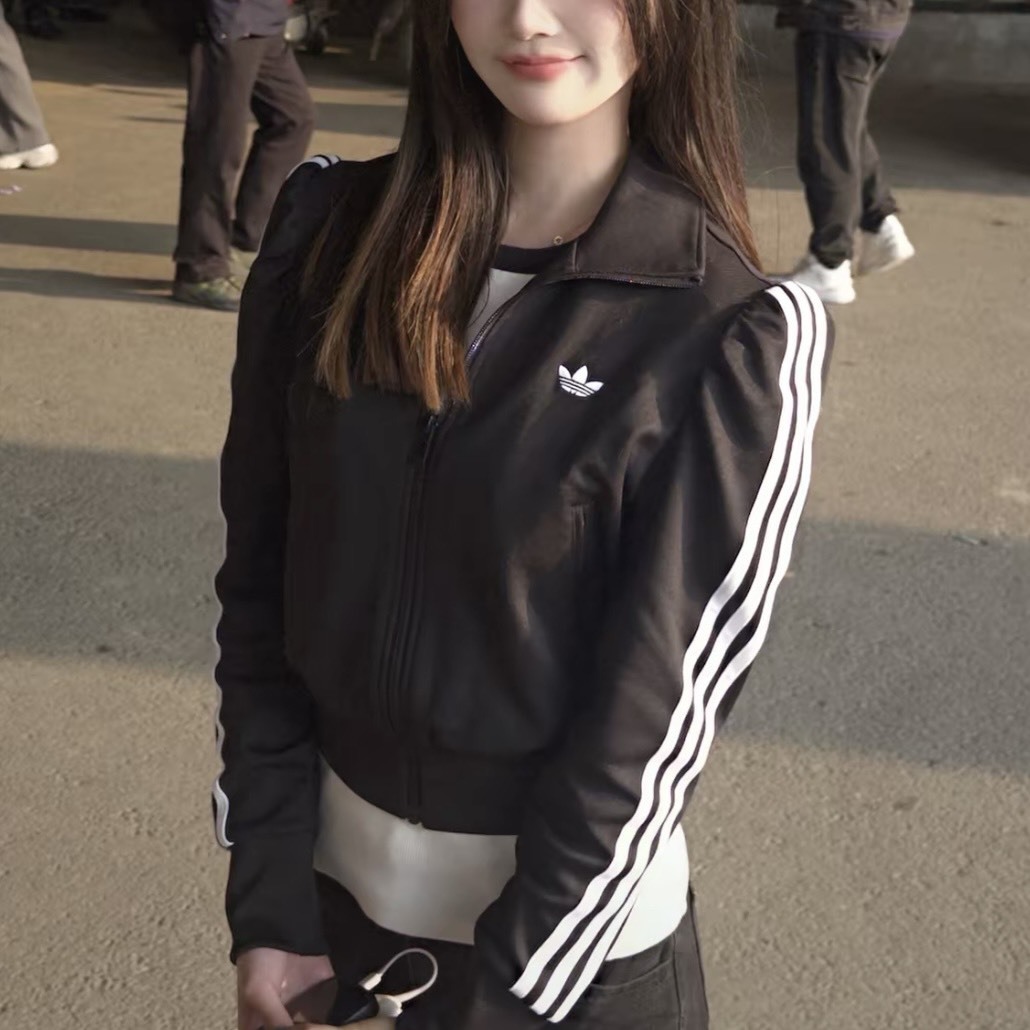 【代購】adidas Originals Track Top Elevated Sleeve FB  KS1362 三線拉鍊外套 女款 黑色