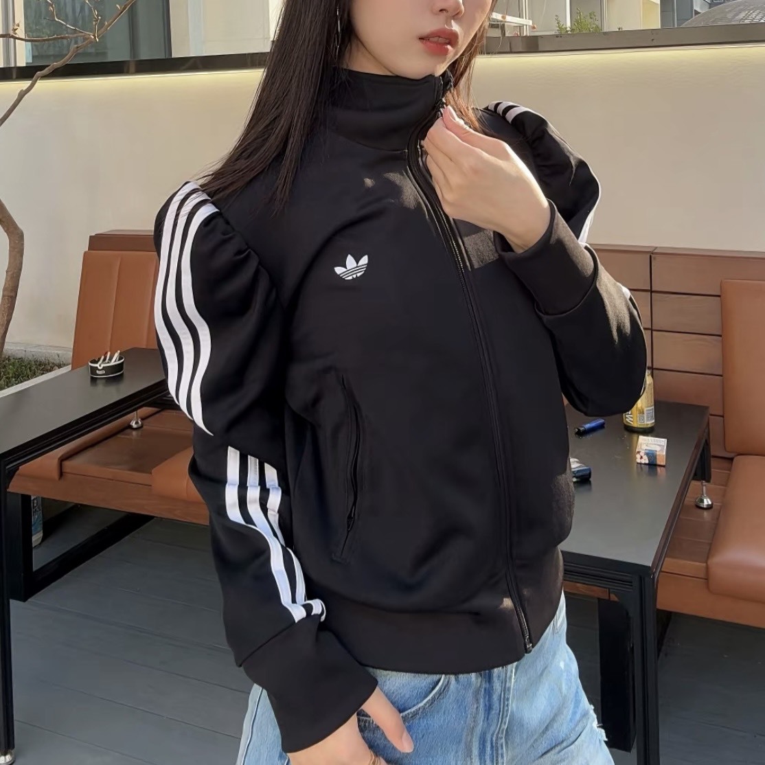【代購】adidas Originals Track Top Elevated Sleeve FB  KS1362 三線拉鍊外套 女款 黑色