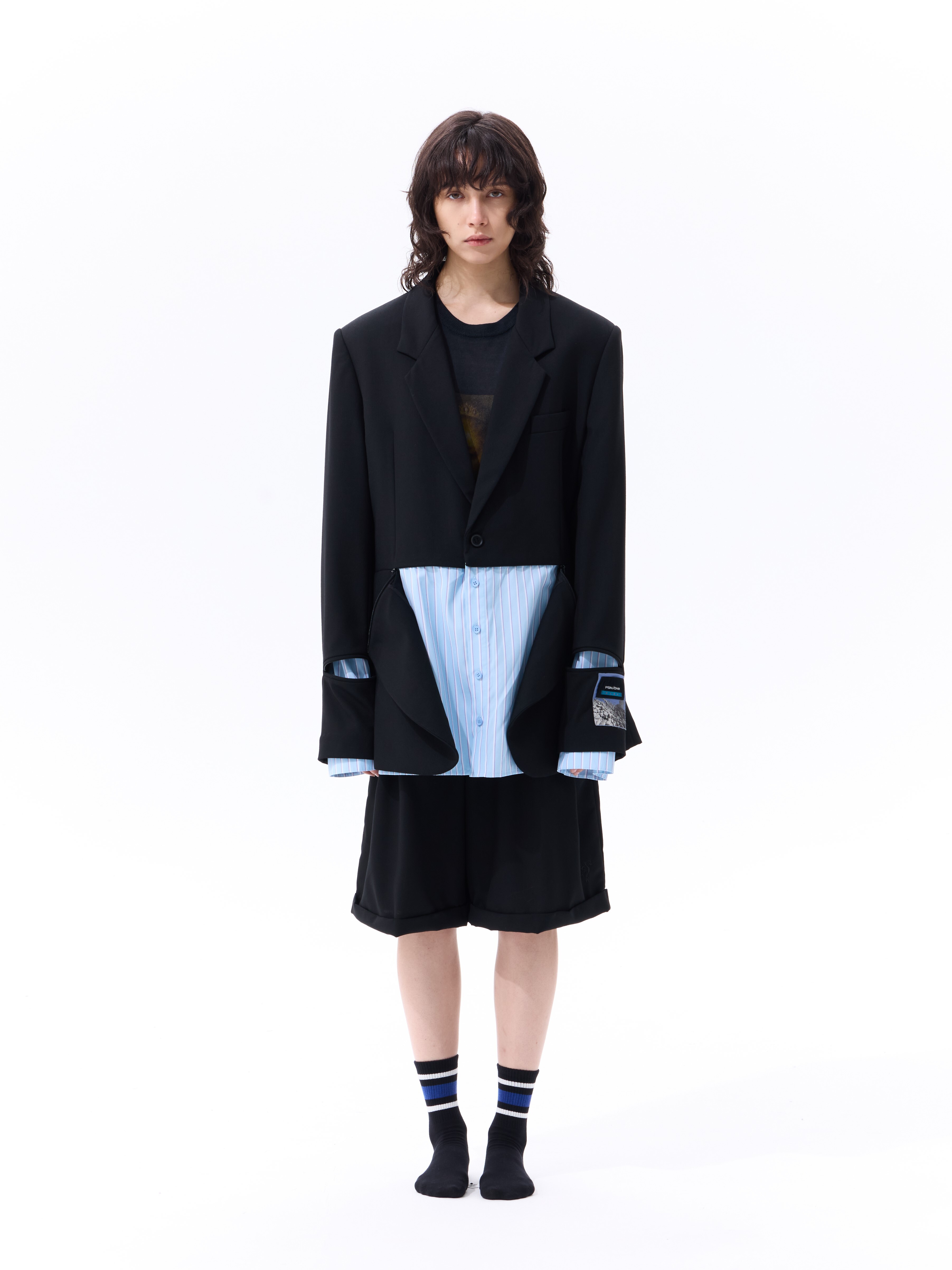 PSN/OWN 假兩件 拉鏈雙層 西裝外套 HYBRID BLAZER P/O-SS26-5002