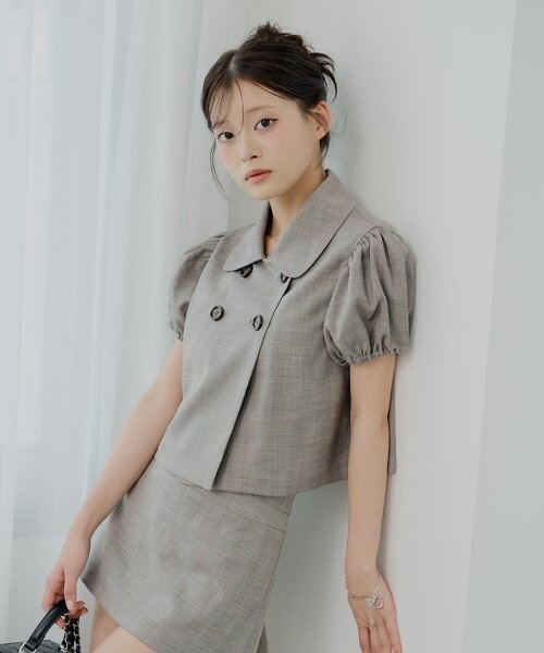 Chico / Puff-Sleeve Double-Breasted Shirt