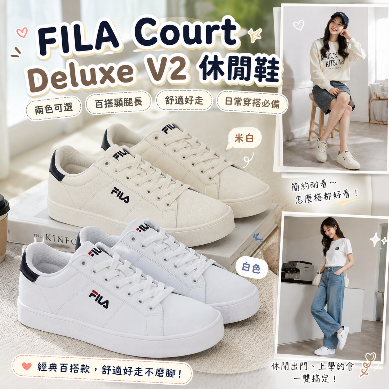 【預購】FILA WKR081604 Court Deluxe V2 休閒鞋