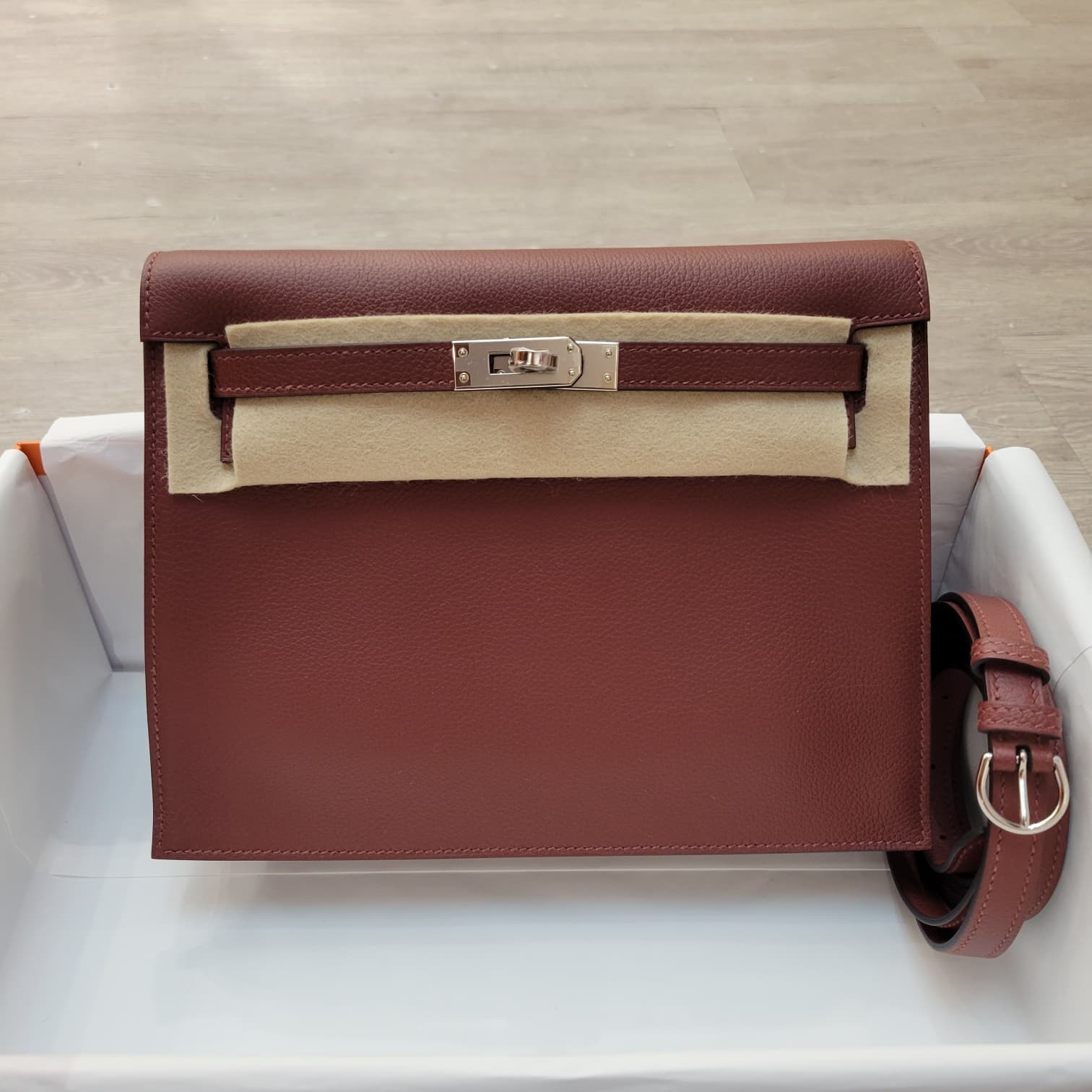 Hermes Kelly danse ROUGE H CK EVERCOLOR 愛馬仕紅銀扣