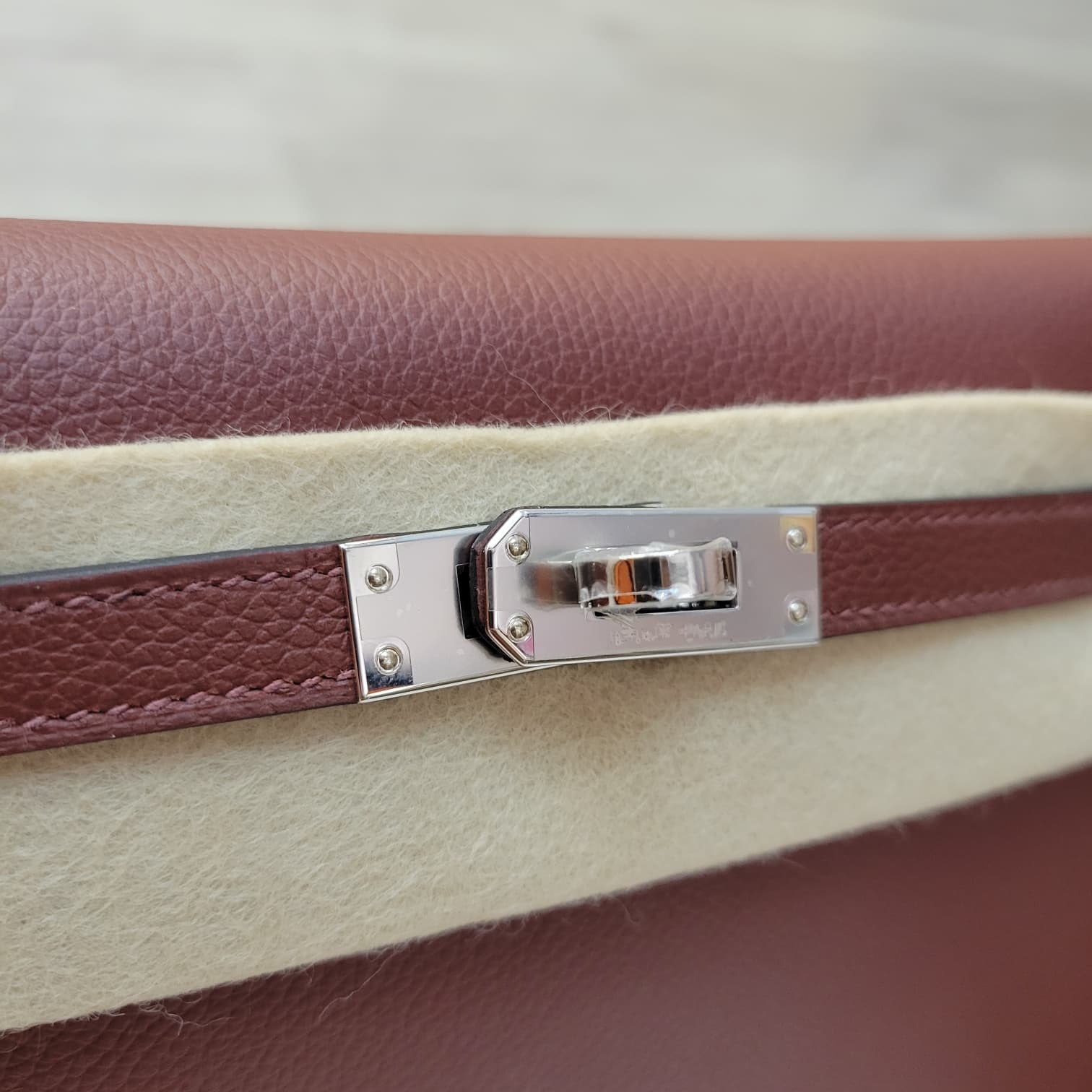 Hermes Kelly danse ROUGE H CK EVERCOLOR 愛馬仕紅銀扣
