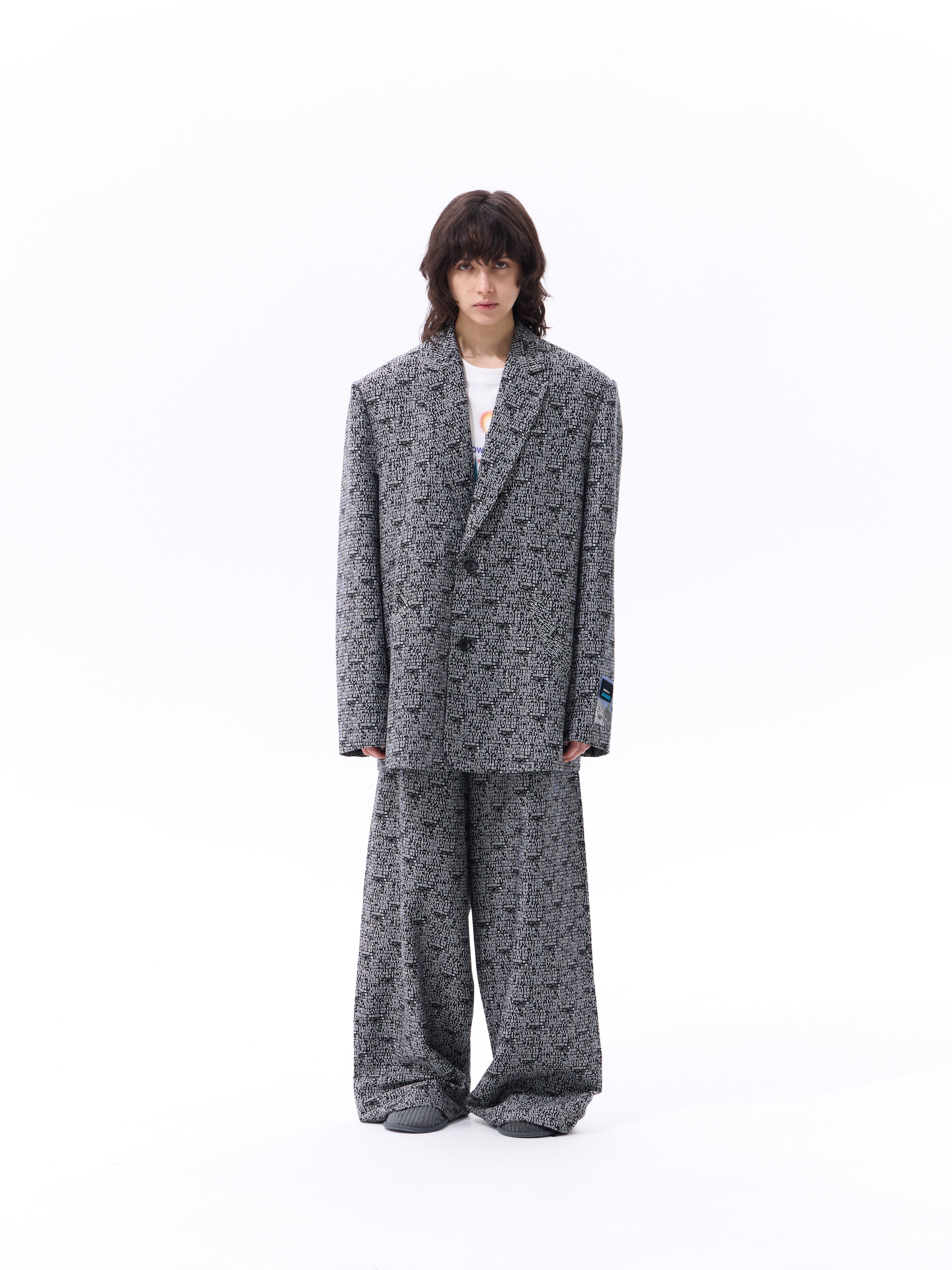 PSN/OWN 黑底滿版程式碼 寬鬆版型 西裝外套 LOADING BLAZER P/O-SS26-5003