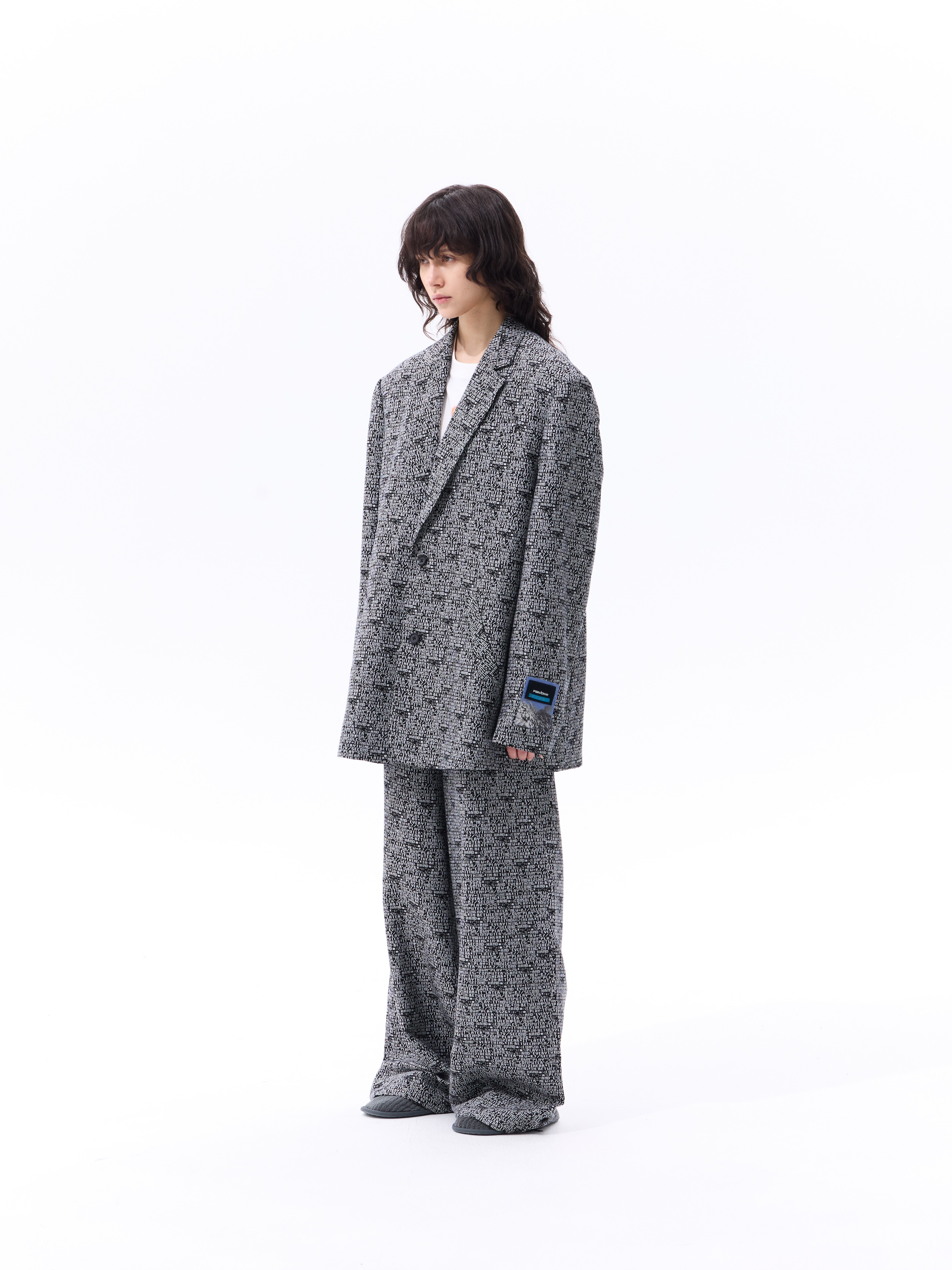 PSN/OWN 黑底滿版程式碼 寬鬆版型 西裝外套 LOADING BLAZER P/O-SS26-5003